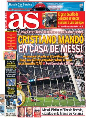 Portadas de la prensa mundial