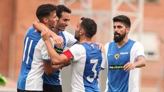 Los jugadores del H&eacute;rcules celebran un gol ante el Andorra.