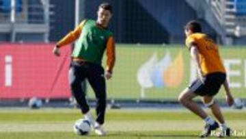 Cristiano Ronaldo, durante el entrenamiento.