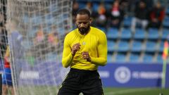 Bebé, en su debut, celebra el gol de la victoria frente al Andorra.