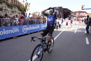 Pelayo S¨¢nchez muy feliz tras la victoria.