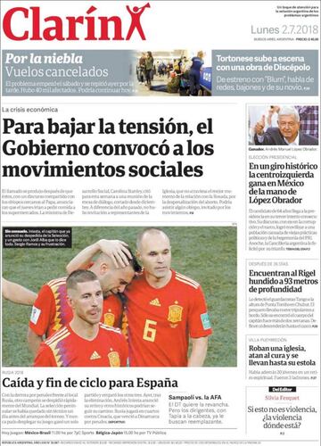 Las portadas de la prensa tras la eliminación de España