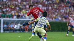 El análisis de la mesa de FDP sobre el Chivas vs América en Concachampions
<br><br>

(I-D), Isaac Brizuela de Guadalajara y Bruce El Mesmari de America durante el partido America vs Guadalajara, correspondiente al partido Amistoso - Clasico de Mexico, en el Estadio Rose Bowl, el 16 de Octubre de 2023