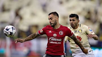 Action photo during the match America vs Tijuana at Azteca Stadium, Apertura 2016 MX League. -- Foto de accion durante el Partido America vs Tijuana en el Estadio Azteca, Partido Correspondiente a la Jornada 13 del Torneo Apertura 2016 Liga BBVA Bancomer 