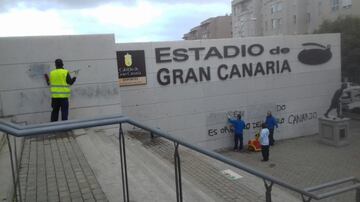 Las pintadas en el estadio de la UD Las Palmas.
