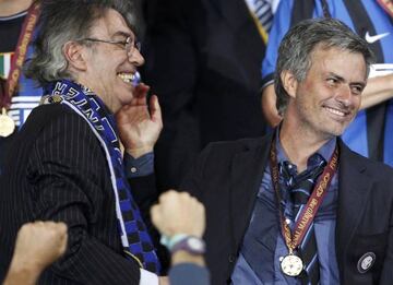 Massimo Moratti y Jose Mourinho.
