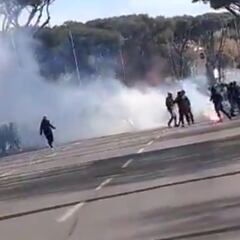 Detenido el jefe de los ultras de la Lazio tras los altercados antes del derbi