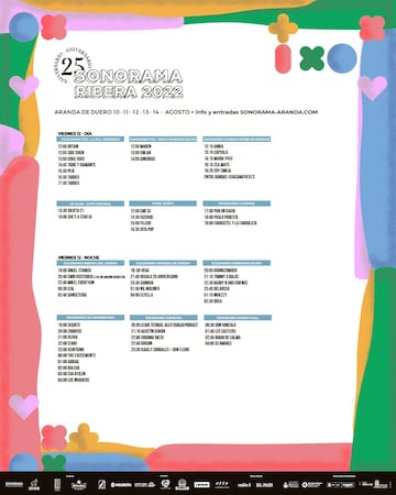 Los horarios del 12 de agosto en el Sonorama Ribera.