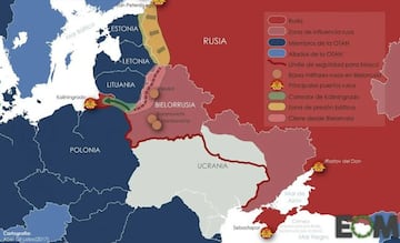 Mapa europeo con intereses rusos.