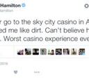 Hamilton, lío en el casino: "Me trataron como basura"