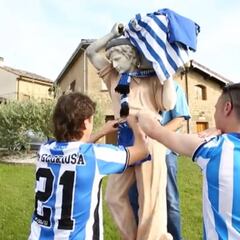 Vitoria se tiñe de blanquiazul para apoyar al Alavés en la Copa