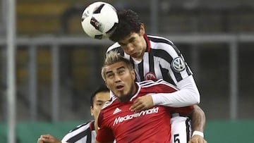 El defensa Jes&uacute;s Vallejo, durante un partido con el Eintracht de Frankfurt.