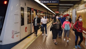 Tren de Metrovalencia durante el estado de alarma