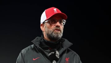 LIVERPOOL, ENGLAND - SEPTEMBER 12: Liverpool Manager Jurgen Klopp talks to the media after the Premier League match between Liverpool and Leeds United at Anfield on September 12, 2020 in Liverpool, England. (Photo by Shaun Botterill/Getty Images)