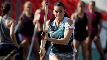 Isinbayeva, en una prueba.