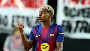 Lamine Yamal, en el partido ante el Rayo de Liga.