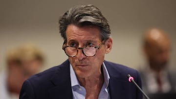 EUGENE, OREGON - JULY 13: President of World Athletics Sebastian Coe speaks during the World Athletics Council Meeting at The Graduate Hotel on July 13, 2022 in Eugene, Oregon.  (Photo by Andy Lyons/Getty Images for World Athletics)