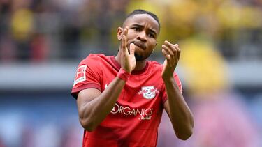 Nkunku, en un partido con el Leipzig esta temporada.