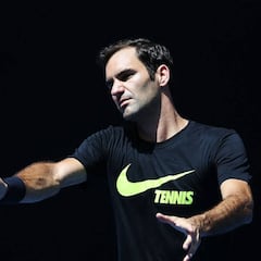 Roger Federer ya prepara el Open de Australia en Melbourne