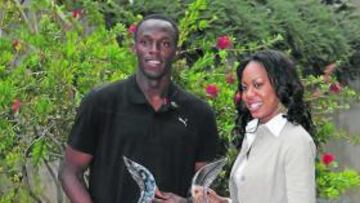 <b>LOS MEJORES. </b>Usain Bolt y Sanya Richards, ayer en Montecarlo.