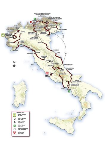 Recorrido del Giro de Italia 2024.