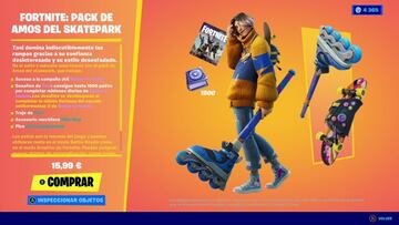 Un vistazo al contenido del Pack de Amos del Skatepark de Fortnite