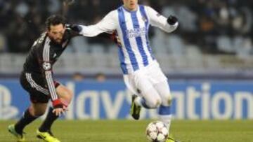 Antoine Griezmann, jugador de la Real Sociedad, durante el &uacute;ltimo partido de Champions.