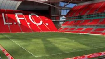 <b>EL NUEVO 'KOP'.</b> La mítica grada de Anfield se derruirá para construir un nuevo estadio.