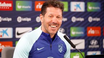 Simeone, entrenador del Atl¨¦tico, en rueda de prensa.