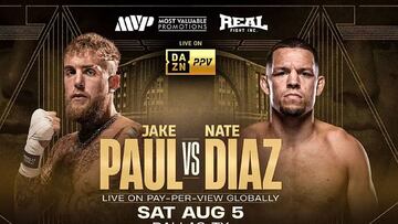 Jake Paul vs Nate Díaz: fecha, horarios, cómo ver el combate en TV y streaming online