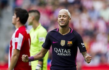 GIJON, SPAIN - SEPTEMBER 24: Neymar of FC Barcelona