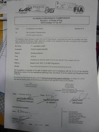 Pole para el Toyota de Alonso tras una sanci¨®n al otro TS050