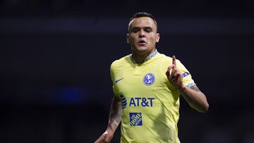 Jonathan Rodriguez celebrates his goal 1-0 of America during the game America vs Atletico San Luis, corresponding Round 13 the Torneo Apertura 2022 of the Liga BBVA MX at Azteca Stadium, on September 06, 2022.
<br><br>
Jonathan Rodriguez celebra su gol 1-0 de America durante el partido America vs Atletico San Luis, correspondiente a la Jornada 13 del Torneo Apertura 2022 de la Liga BBVA MX en el Estadio Azteca, el 06 de Septiembre de 2022.