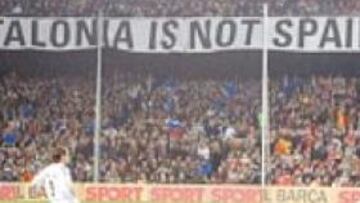 Pancarta independentista el pasado Sábado.