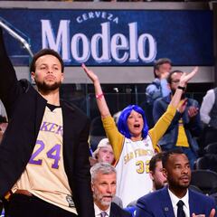 En el Warriors - Lakers, Stephen Curry rindió tributo a Kobe Bryant