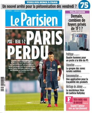 Portada de 'Le Parisien' el miércoles 7 de marzo de 2018.