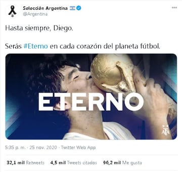 EL mundo del deporte se despide de Maradona