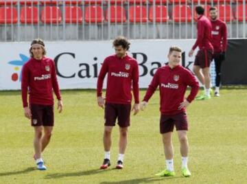 En el entrenamiento, Simeone dio pistas de los posibles titulares ante el Deportivo. 