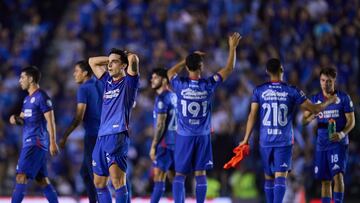 Lorenzo Faravelli of Cruz Azul during the Semifinals second leg match between Cruz Azul and Monterrey as part of the Torneo Clausura 2024 Liga BBVA MX at Ciudad de los Deportes Stadium on May 19, 2024 in Mexico City, Mexico.