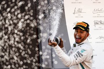 Camino de convertirse en el piloto m芍s exitoso de todos los tiempos, Lewis Hamilton es ya el que m芍s podios ha logrado en la historia de la F車rmula 1. Sus seis t赤tulos (2007, 2013-2015 y 2017-2019) pronto pueden ser siete, tantos como logr車 el Kaiser, y necesita pocas victorias para superar al alem芍n en esa estad赤stica. Con 35 a?os, a迆n le quedan temporadas en lo m芍s alto para aspirar a la octava corona, o qui谷n sabe qu谷. Su incre赤ble Mercedes, otra clave para el 谷xito.