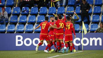 El combinado andorrano celebrando el hist&oacute;rico gol.