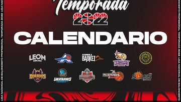 El calendario de la temporada 2022 de la LNBP.