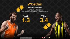 Valencia Basket vs. La Laguna Tenerife (partido 2): horario, TV, pronósticos, estadísticas y cuadro