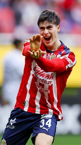 Armando Gonzalez celebrates his goal 1-0 of Guadalajara during the 3rd round match between Guadalajara and Queretaro as part of the Liga BBVA MX, Torneo Clausura 2026 at Akron Stadium, on January 17, 2026 in Guadalajara, Jalisco, Mexico.