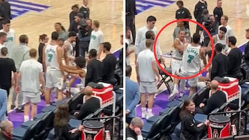 Un compañero de equipo agrede a Aldama en pleno tiempo muerto