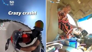 Una anciana atropella a un motorista y se da a la fuga: una cámara lo capta todo sin querer