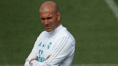 Zinedine Zidane, en el entrenamiento de este viernes.