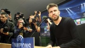 Piqué en la rueda de prensa previa al partido frente el Milán