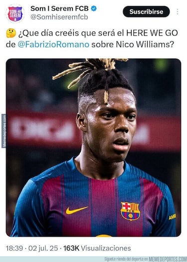 Los memes se ceban con el Barcelona tras la renovación de Nico Williams con el Athletic