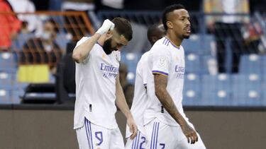 12/01/22 PARTIDO SUPERCOPA ESPAÑA 2022 RIAD ARABIA SAUDI SEMIFNAL CLASICO BARCELONA - REAL MADRID SEGUNDO GOL BENZEMA 1-2 ALEGRIA